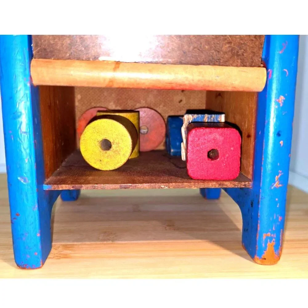 Vintage 1940s Playskool Postal Station Mailbox Shape Sorter Toy Wooden antique
